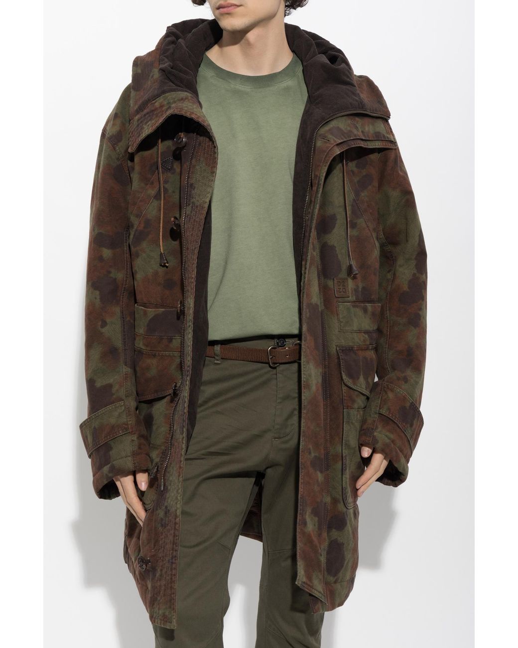 DSquared² Green Insulated Jacket With Hood for men