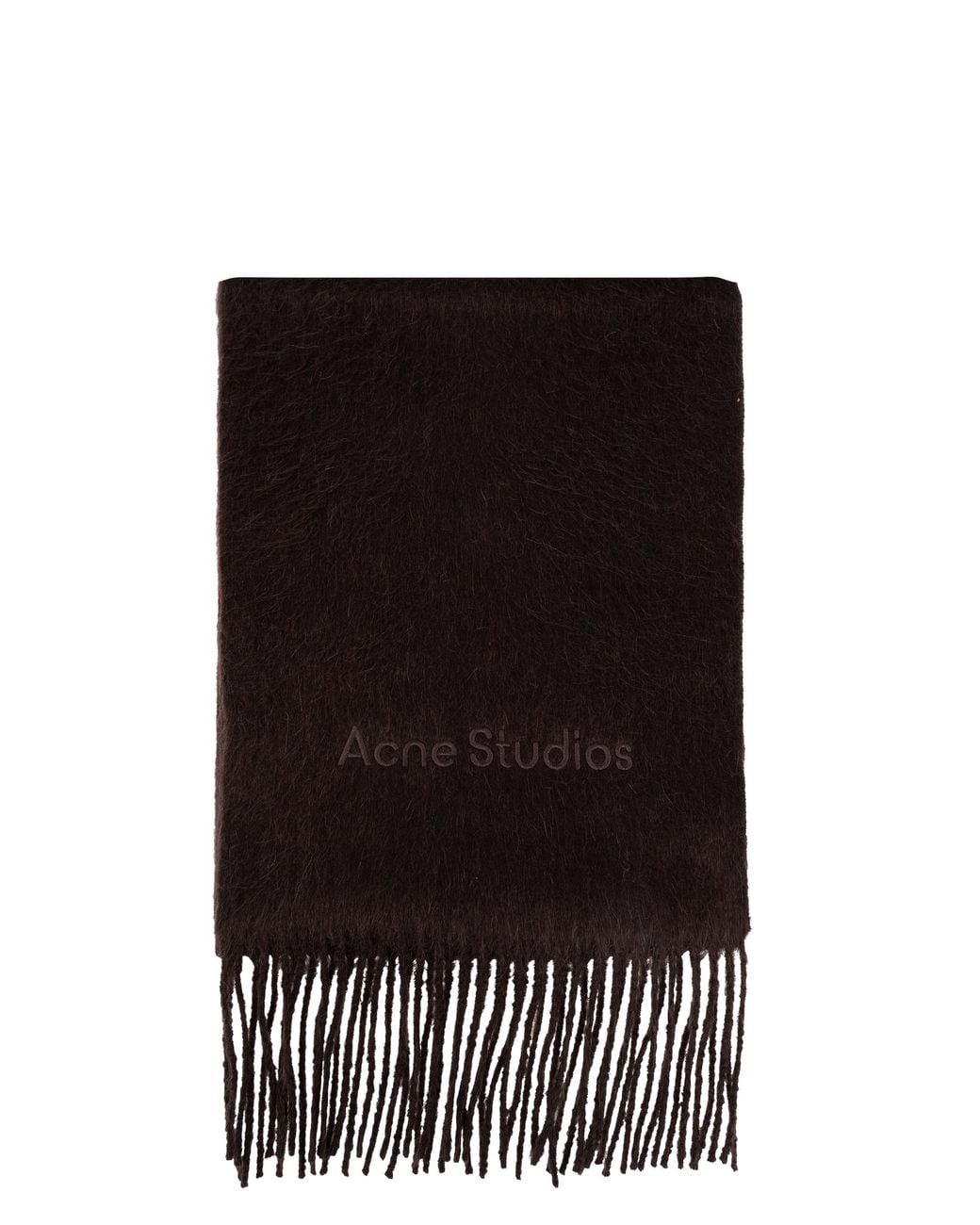 Acne Black Wool Scarf With Logo
