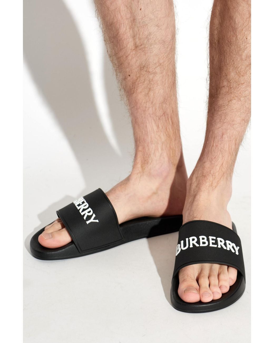 Burberry Black Rubber Flip-Flops for men