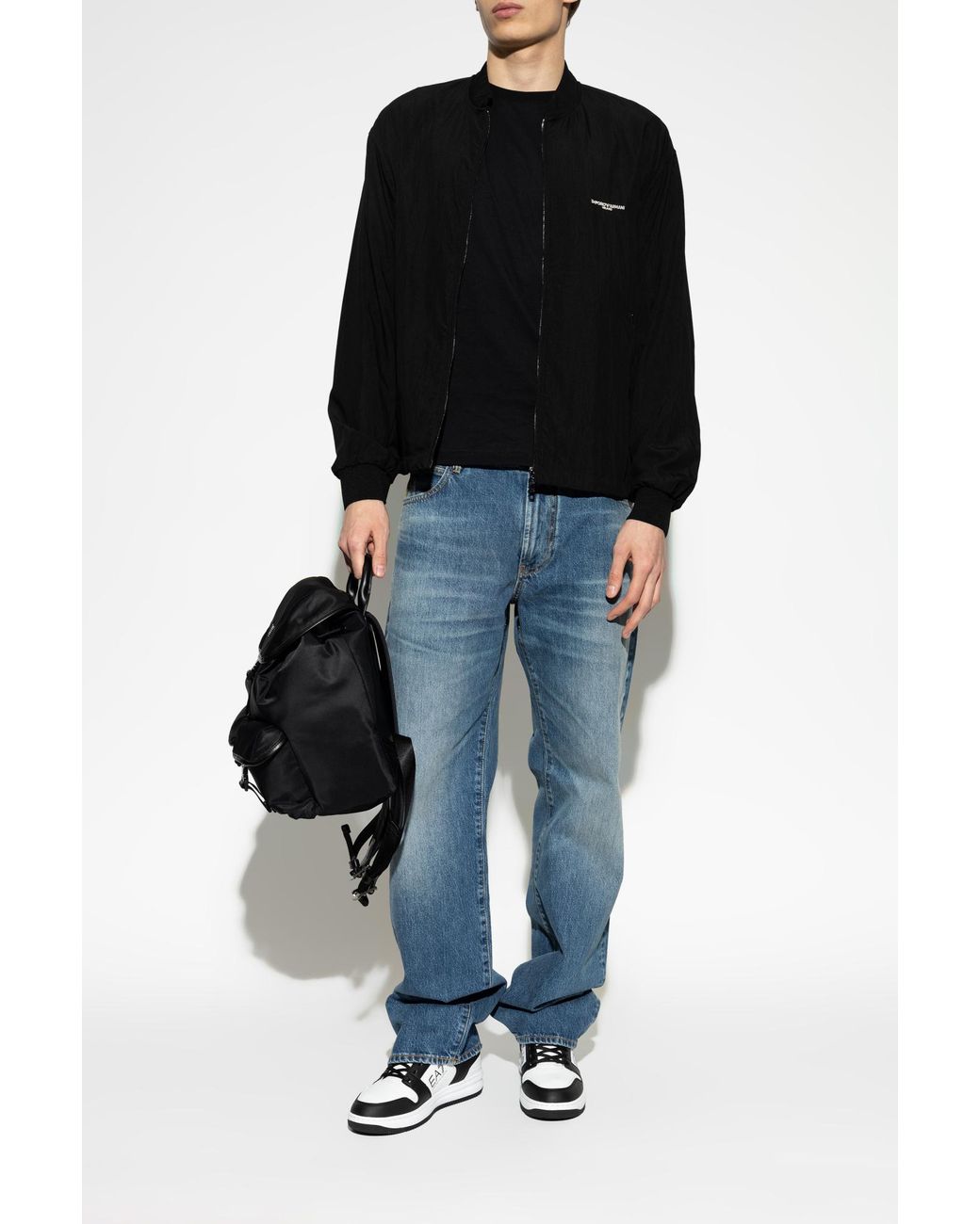Emporio Armani Black Jacket With Logo for men