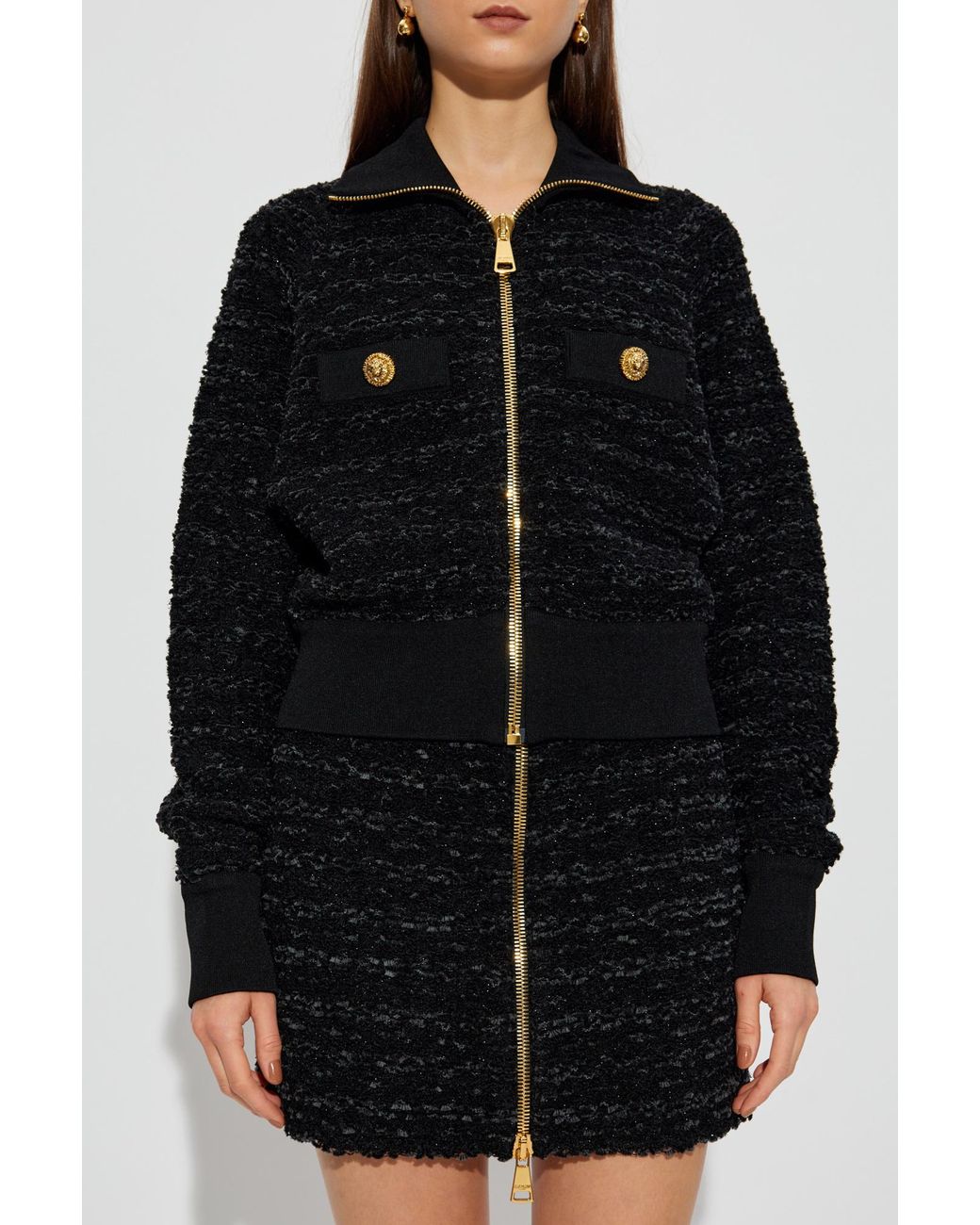 Balmain Black Jacket With Decorative Buttons