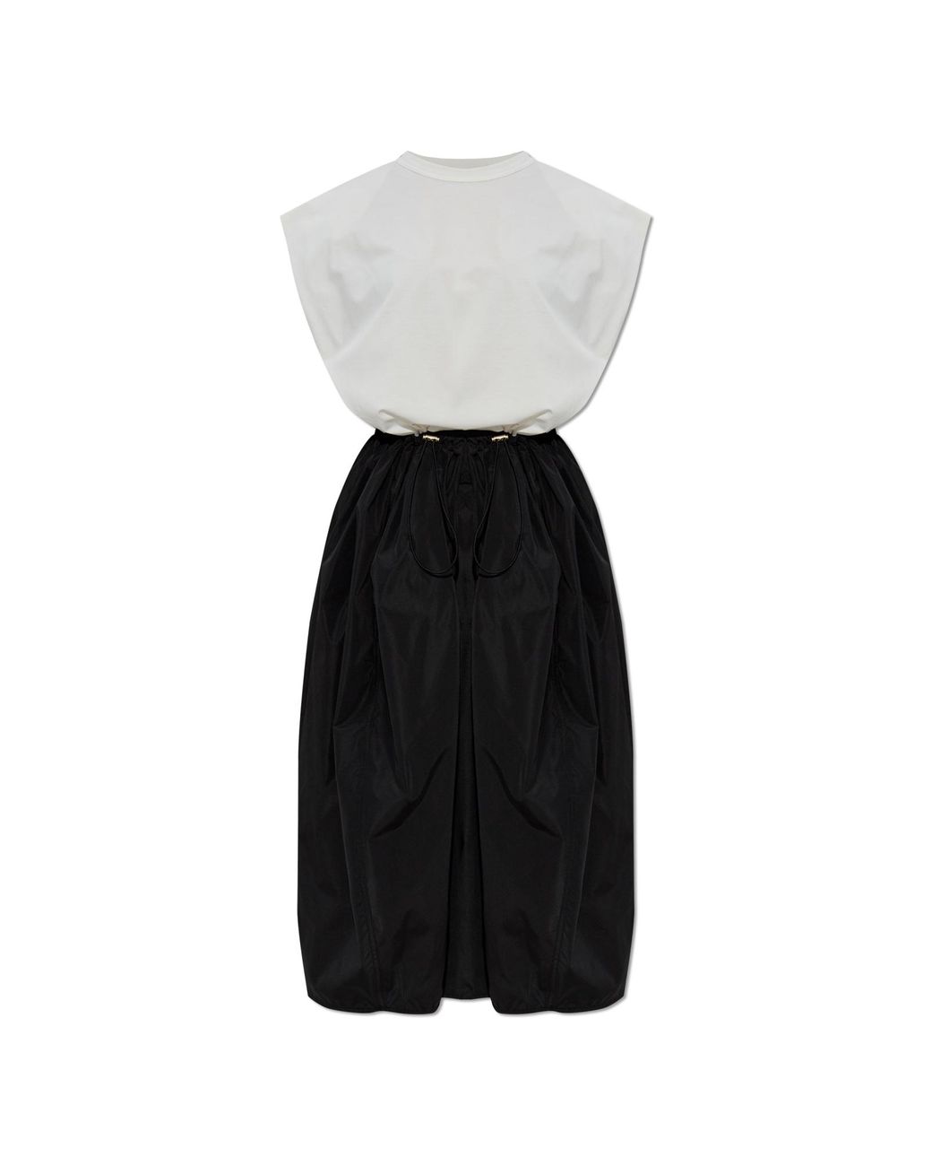 Fabiana Filippi White Dress Made Of Combined Materials