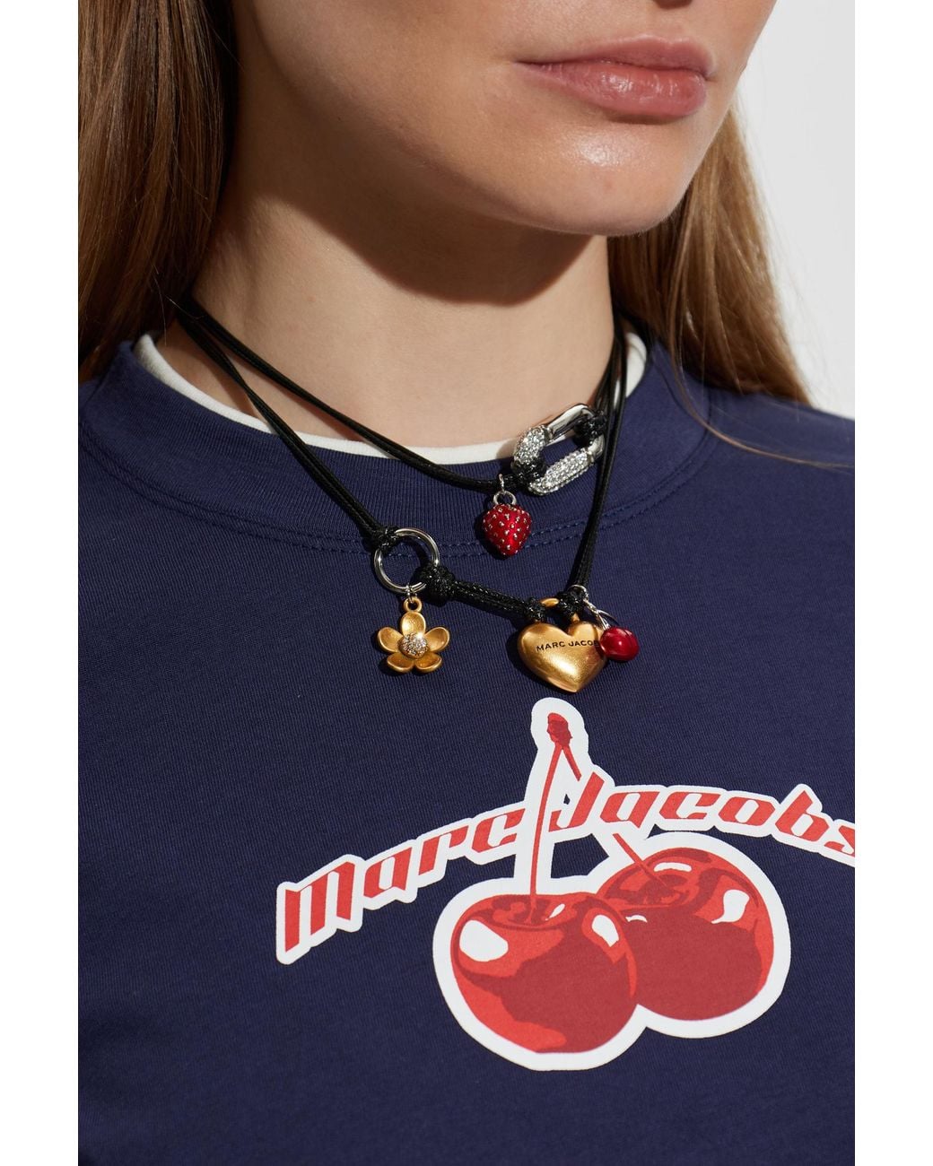 Marc Jacobs Metallic Choker Necklace With Pendants