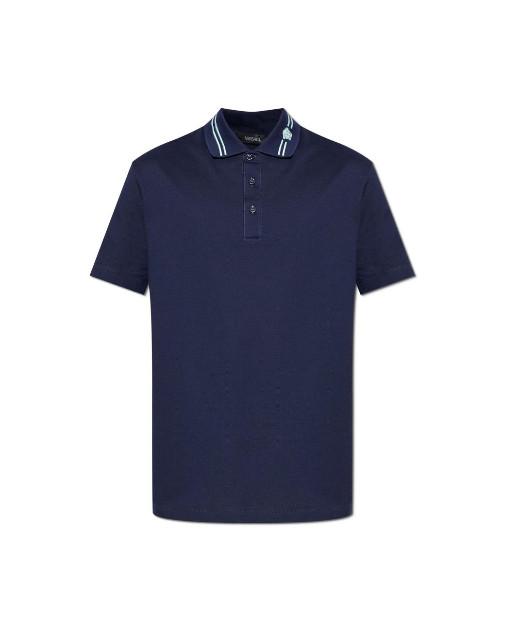 Versace Blue Cotton Polo for men