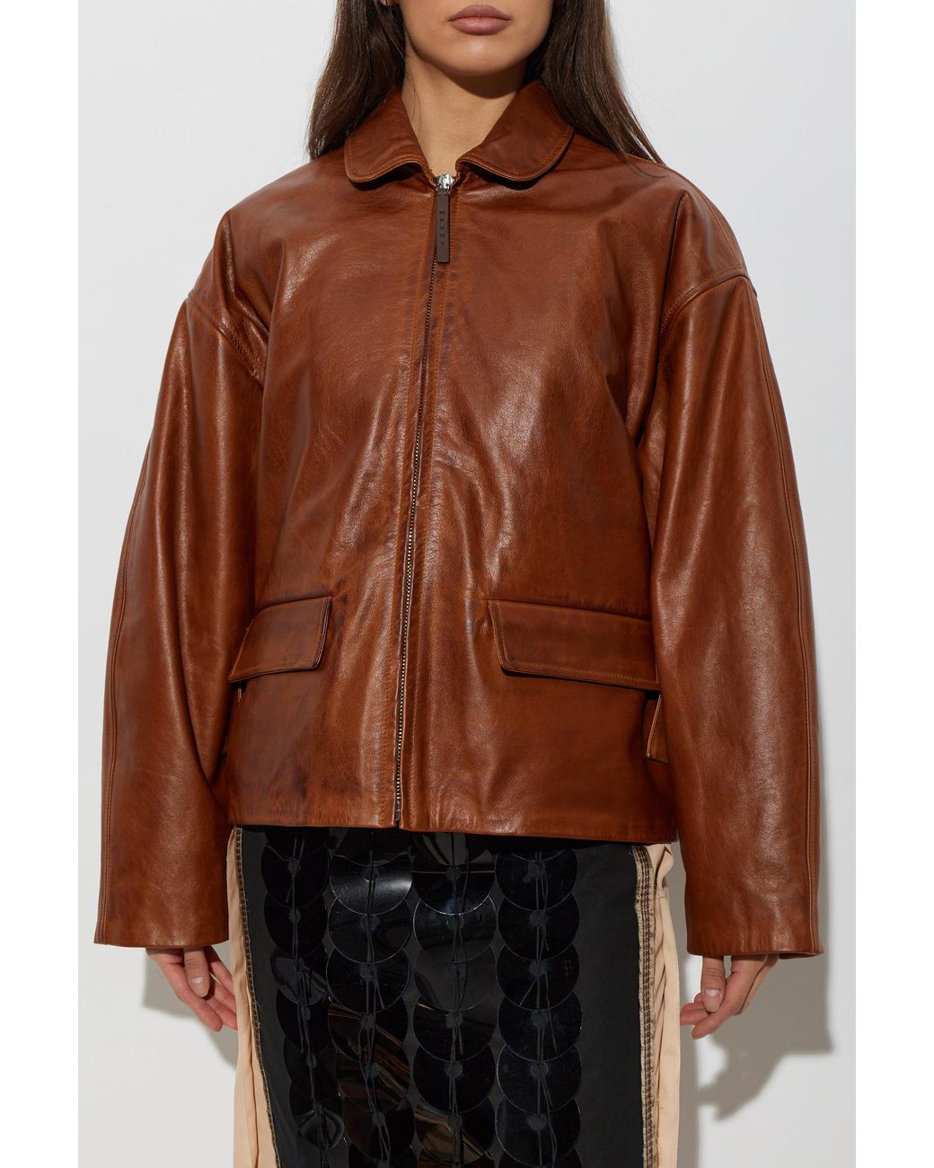 Marni Brown Leather Jacket