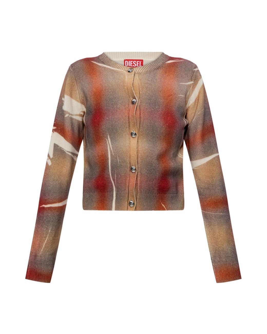 DIESEL White Wool Cardigan 'M-Chloty'