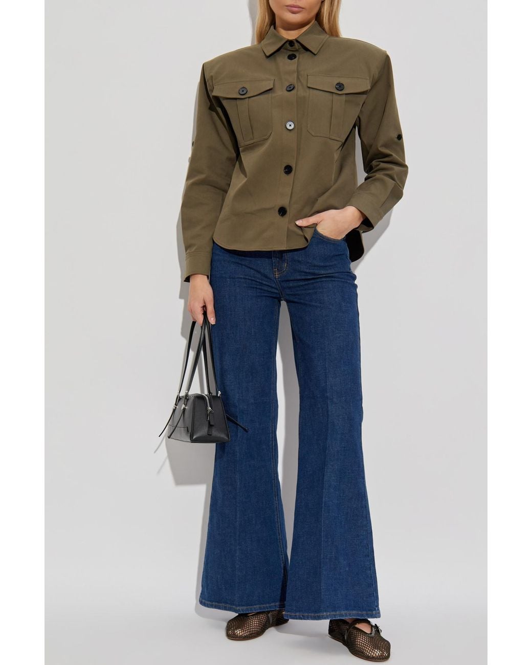 Self-Portrait Blue Jeans With Flared Legs