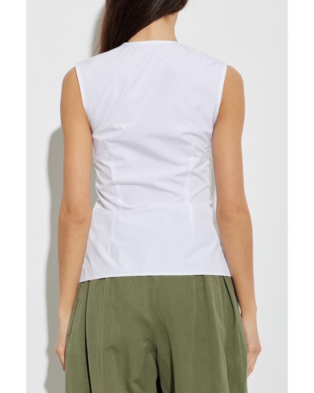 Balmain White Draped Top