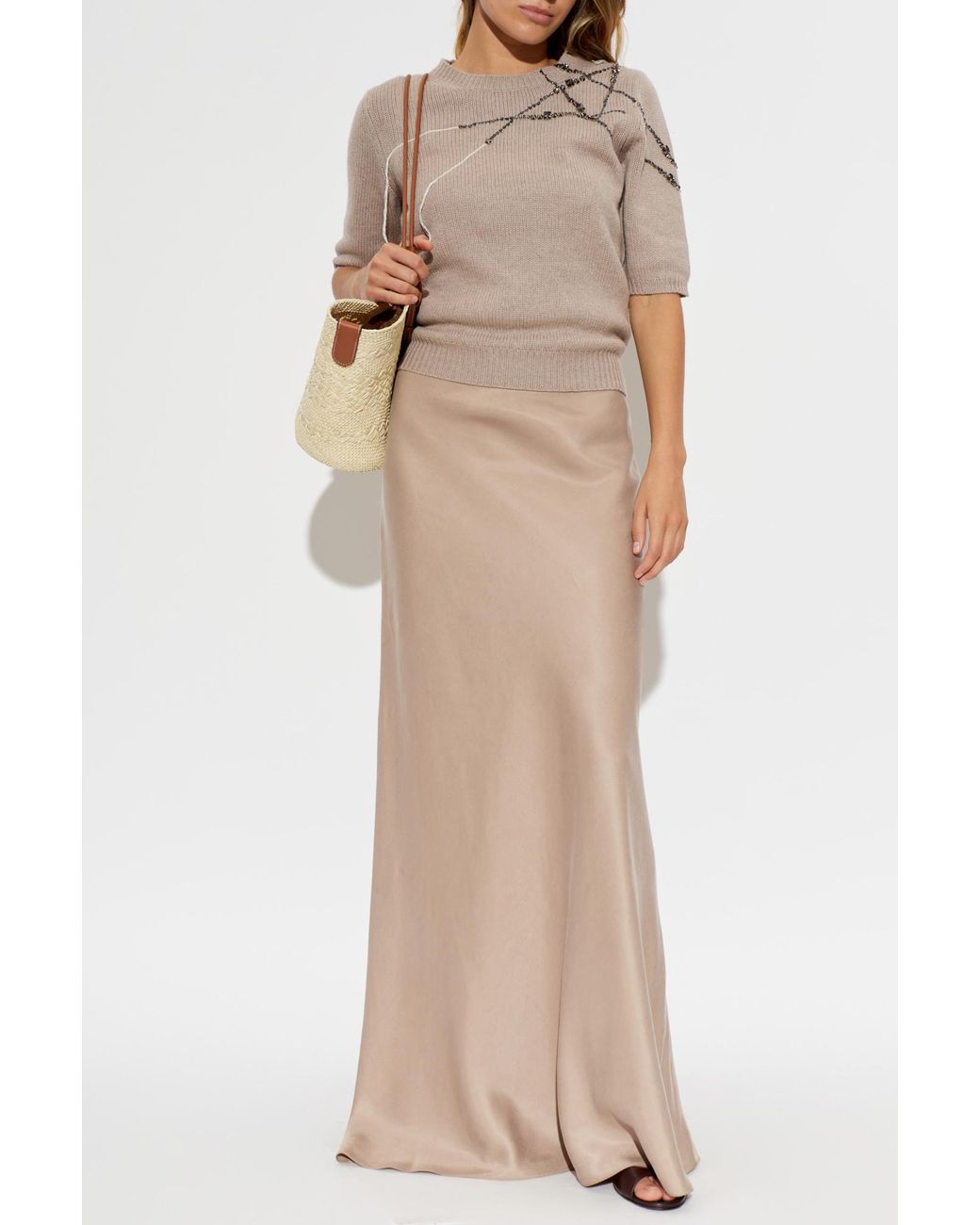 Fabiana Filippi White Long Skirt