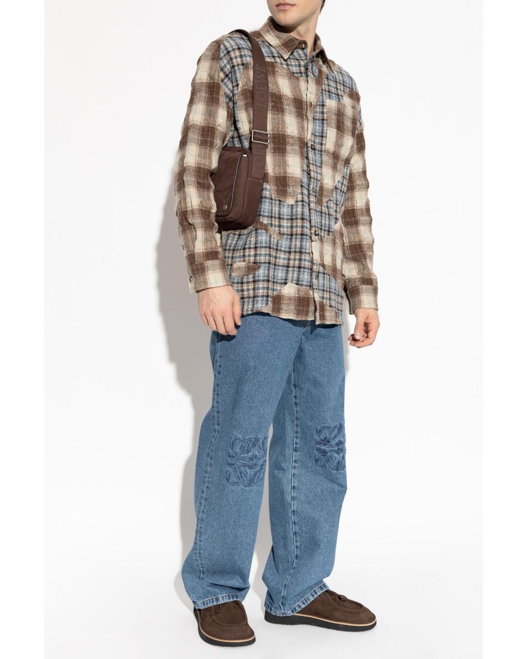 Loewe White Sweater Made Of Combined Materials for men
