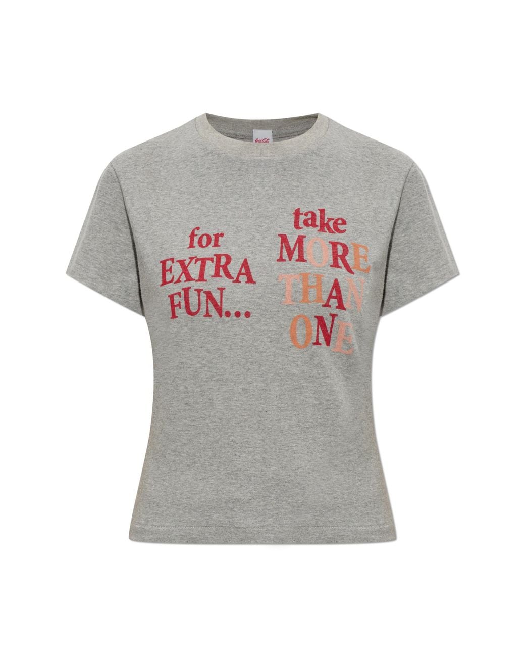 Re/done Gray T-Shirt '1950S Boxy Tee Coke For Fun'