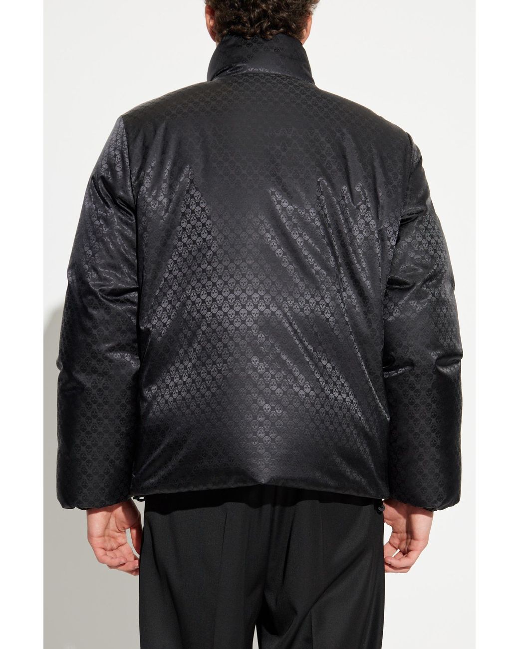McQueen Black Puffer Jacket With Logo for men