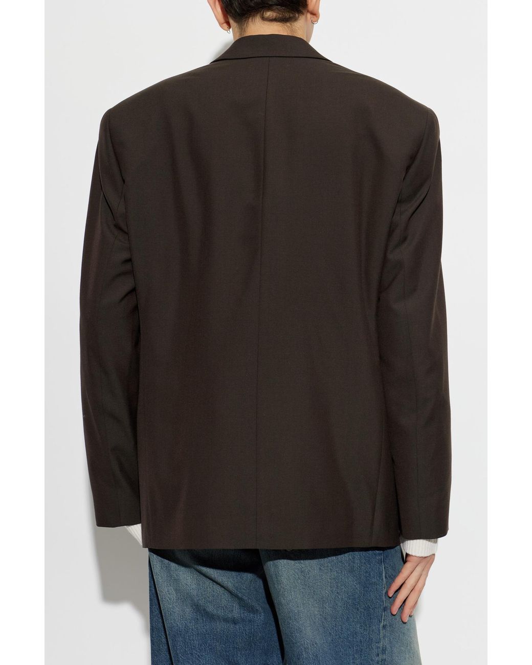 Lemaire Black Open-Lapel Blazer for men
