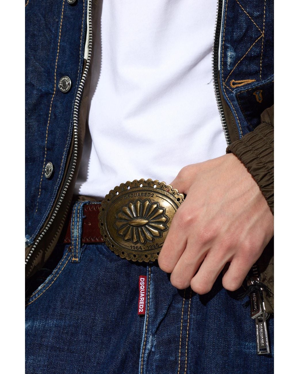 DSquared² Brown Leather Belt With Buckle for men
