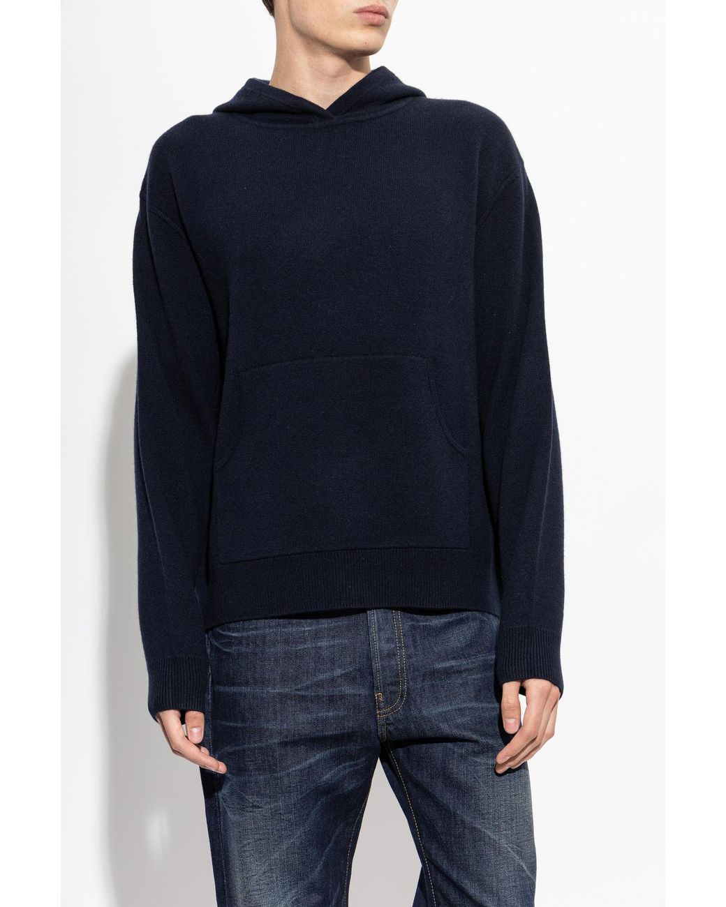 Acne Blue Cashmere Hoodie for men