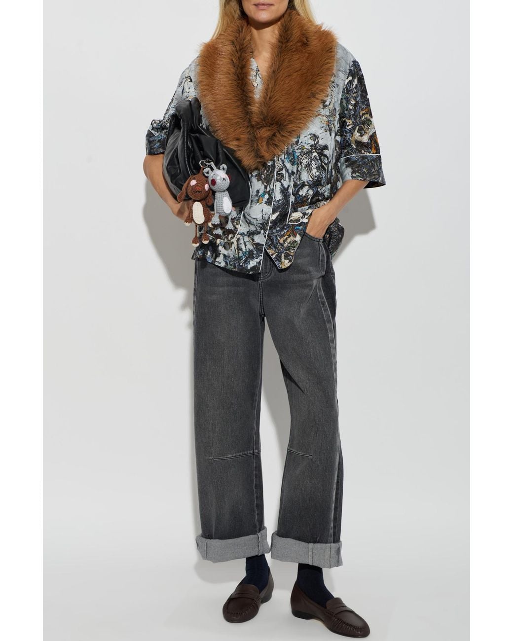Munthe Gray Silk Shirt 'Vushi'