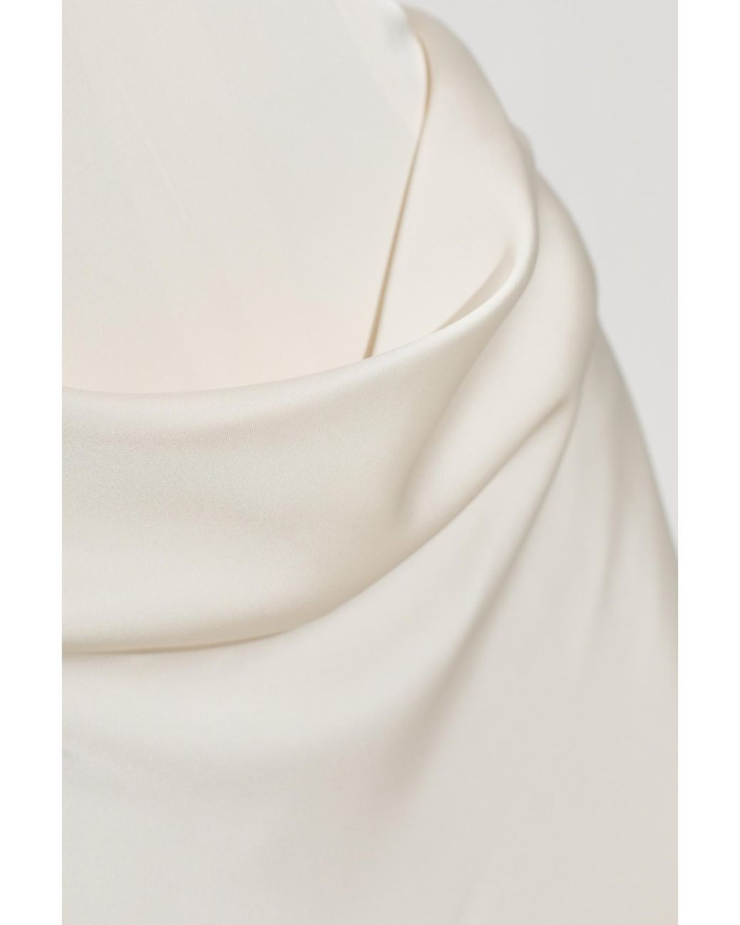 ROTATE BIRGER CHRISTENSEN White Satin Off-Shoulder Dress