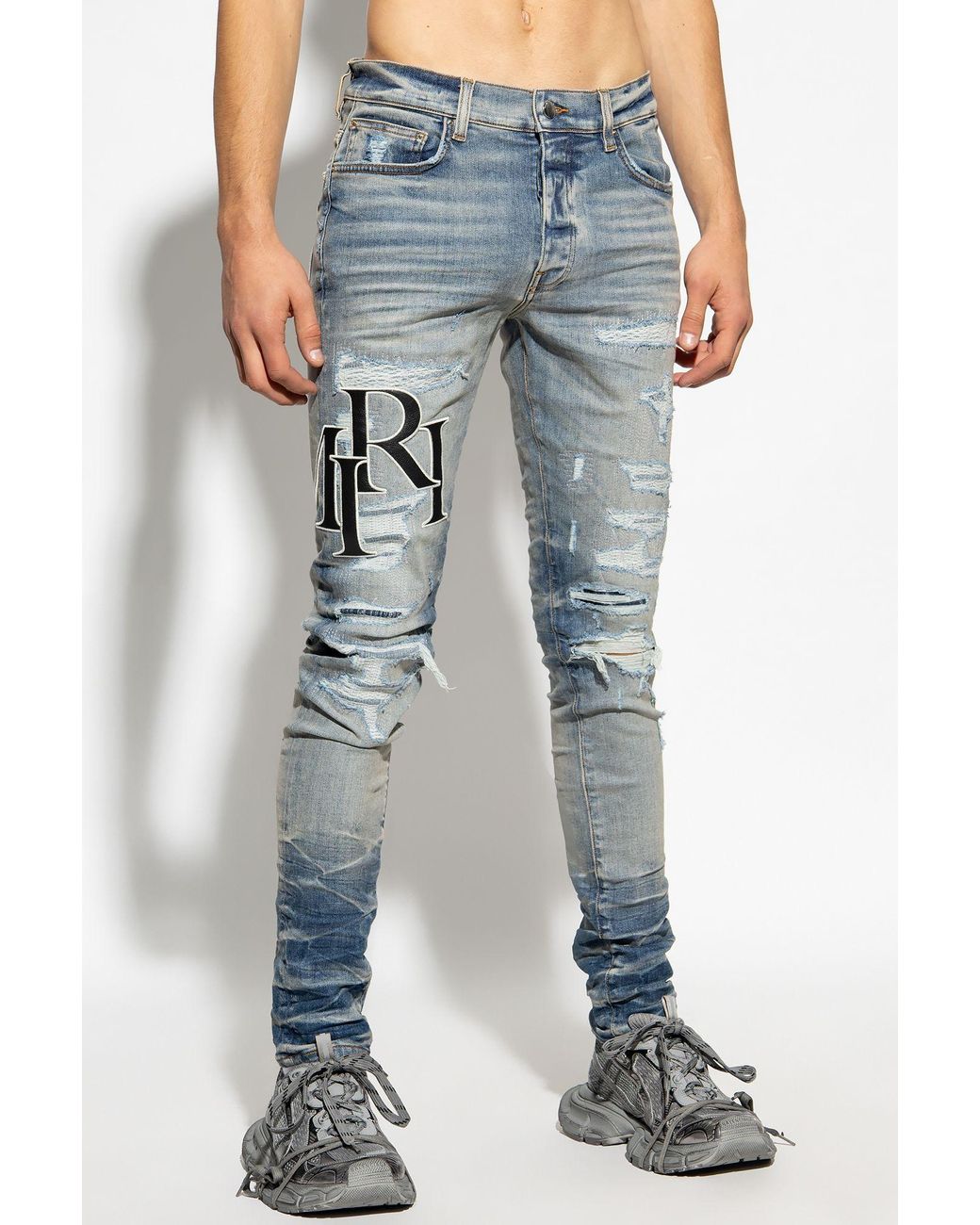 【AMIRI】ヴィンテージ感漂うAMIRI BLUEジーンズ amiri-BLUE-Jeans-With-Vintage-