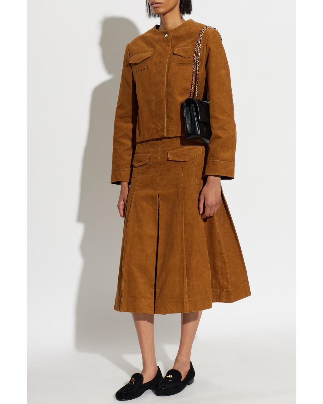 Tory Burch Brown Corduroy Jacket With Pockets