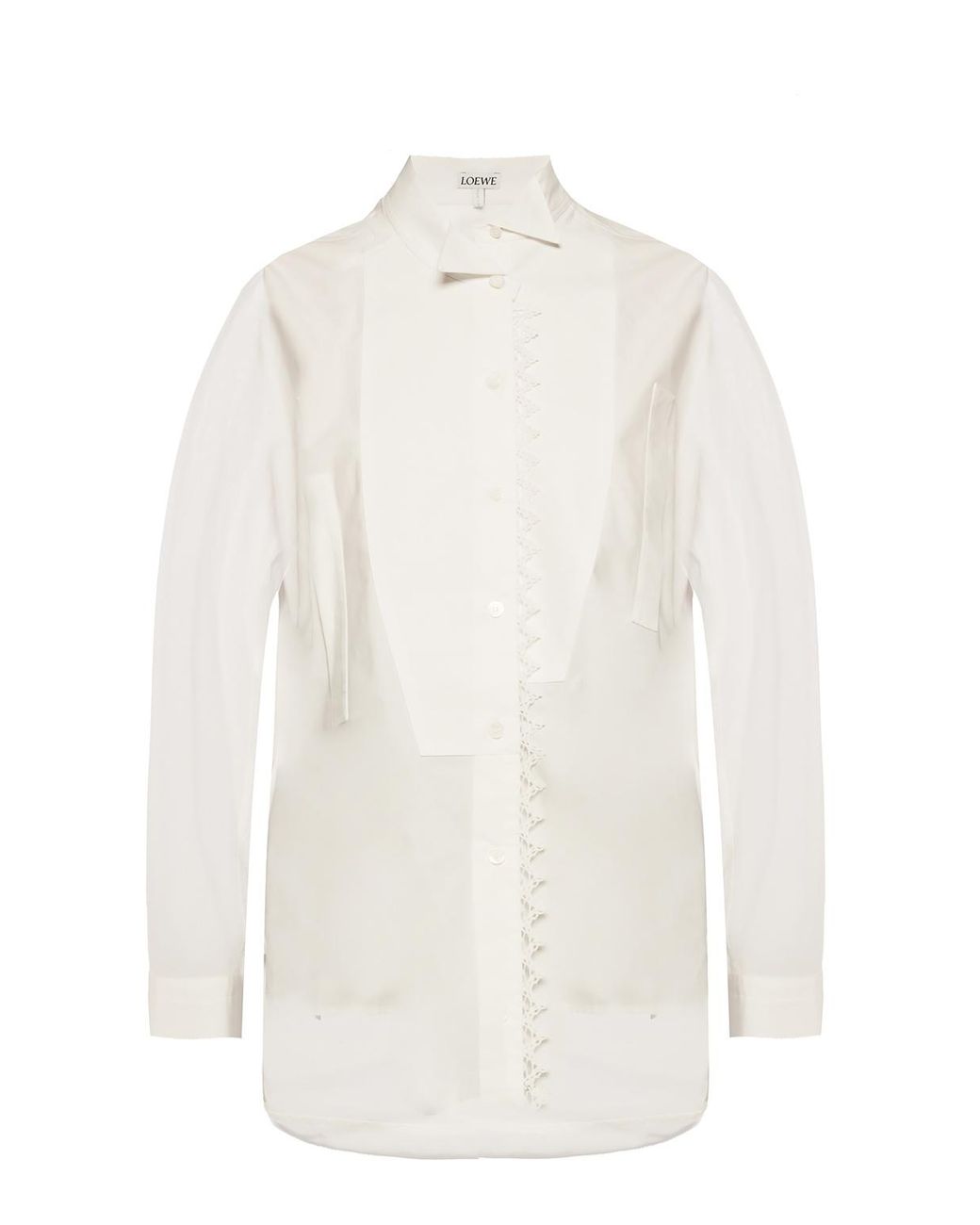 Loewe Cotton Asymmetrical Shirt With Logo White - Lyst