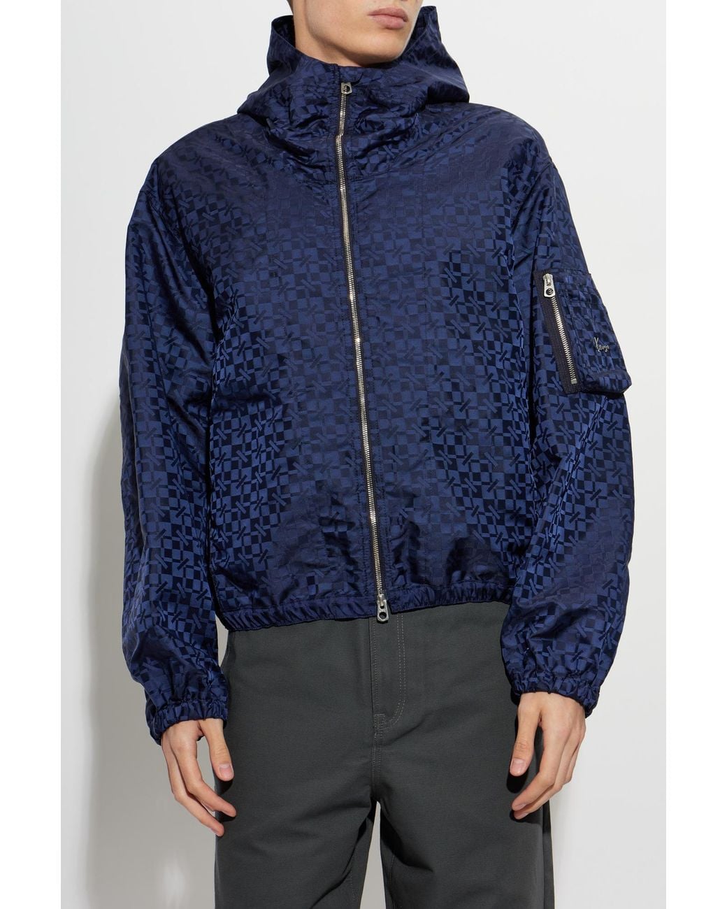 KENZO Blue Hooded Jacket for men