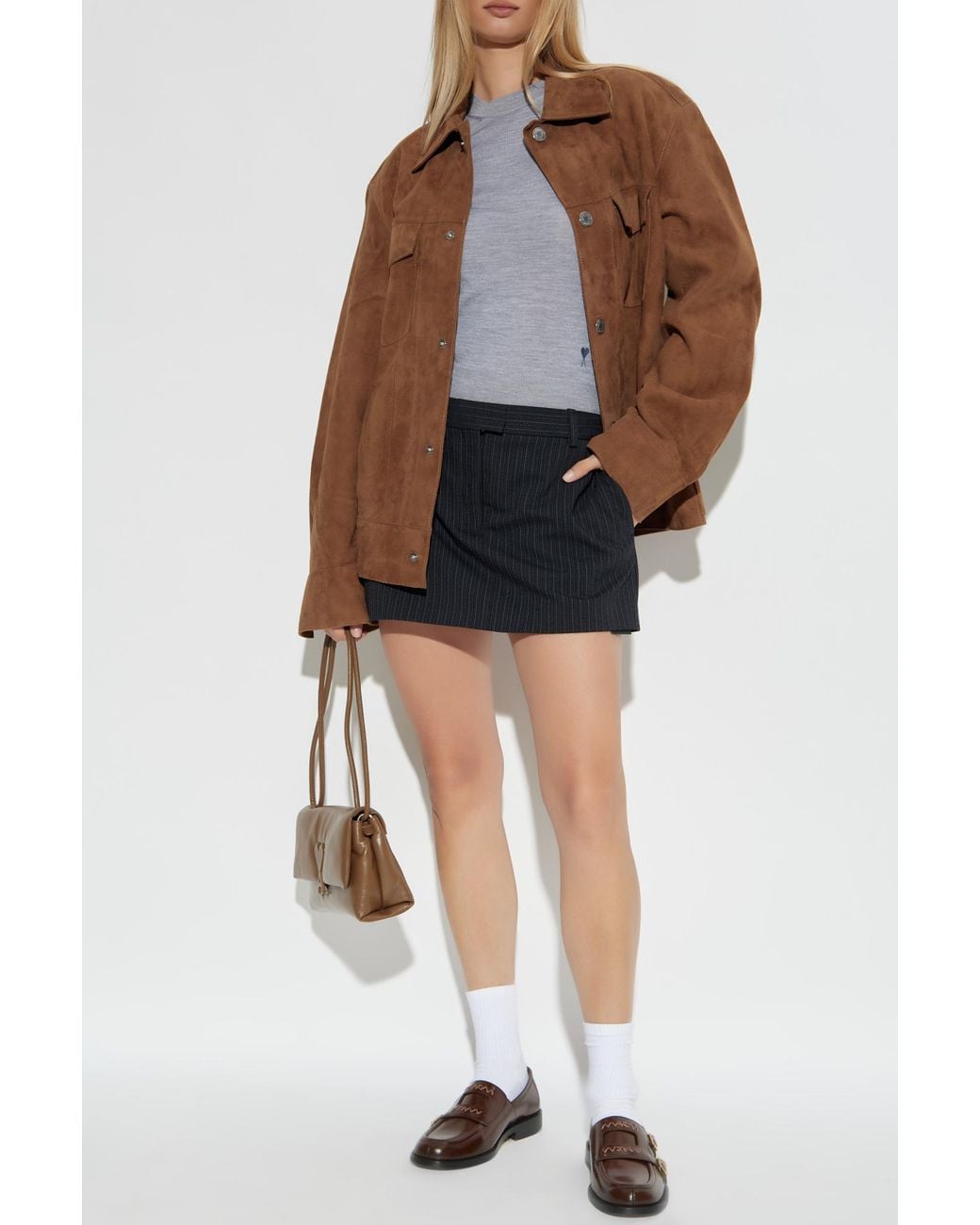 AMI Gray Thin Wool Sweater