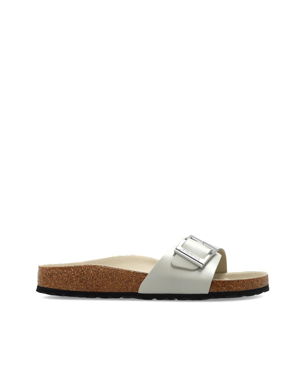 Birkenstock White 'Madrid Droplet Buckle' Sandals