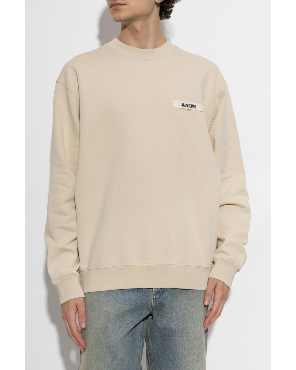 Jacquemus Natural Sweatshirt With Logo Patch for men