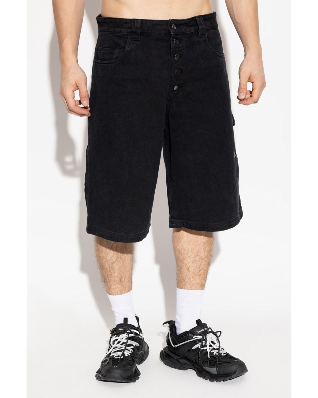 Roa Black Logo Shorts for men