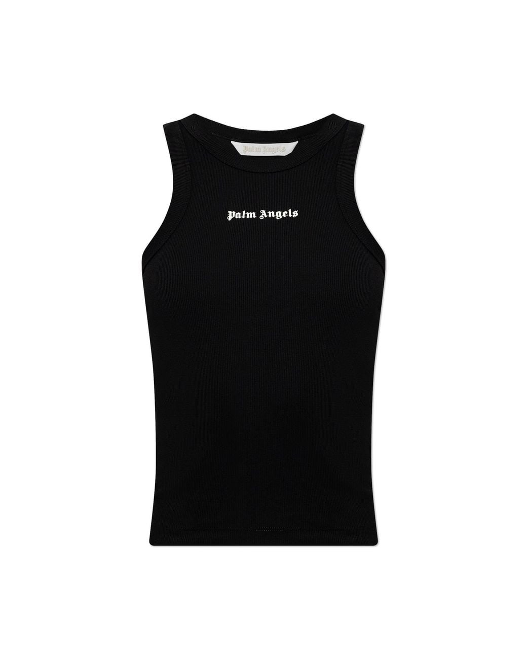 Palm Angels Black Cotton Top With Logo