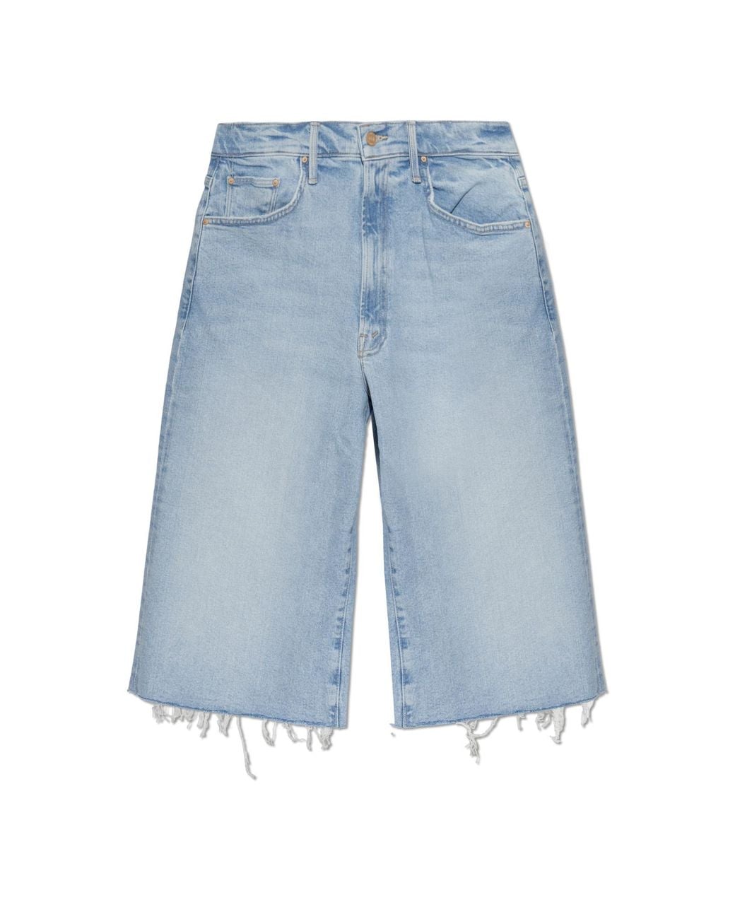 Mother Blue 'The Whole Lot Zip Fray' Denim Shorts