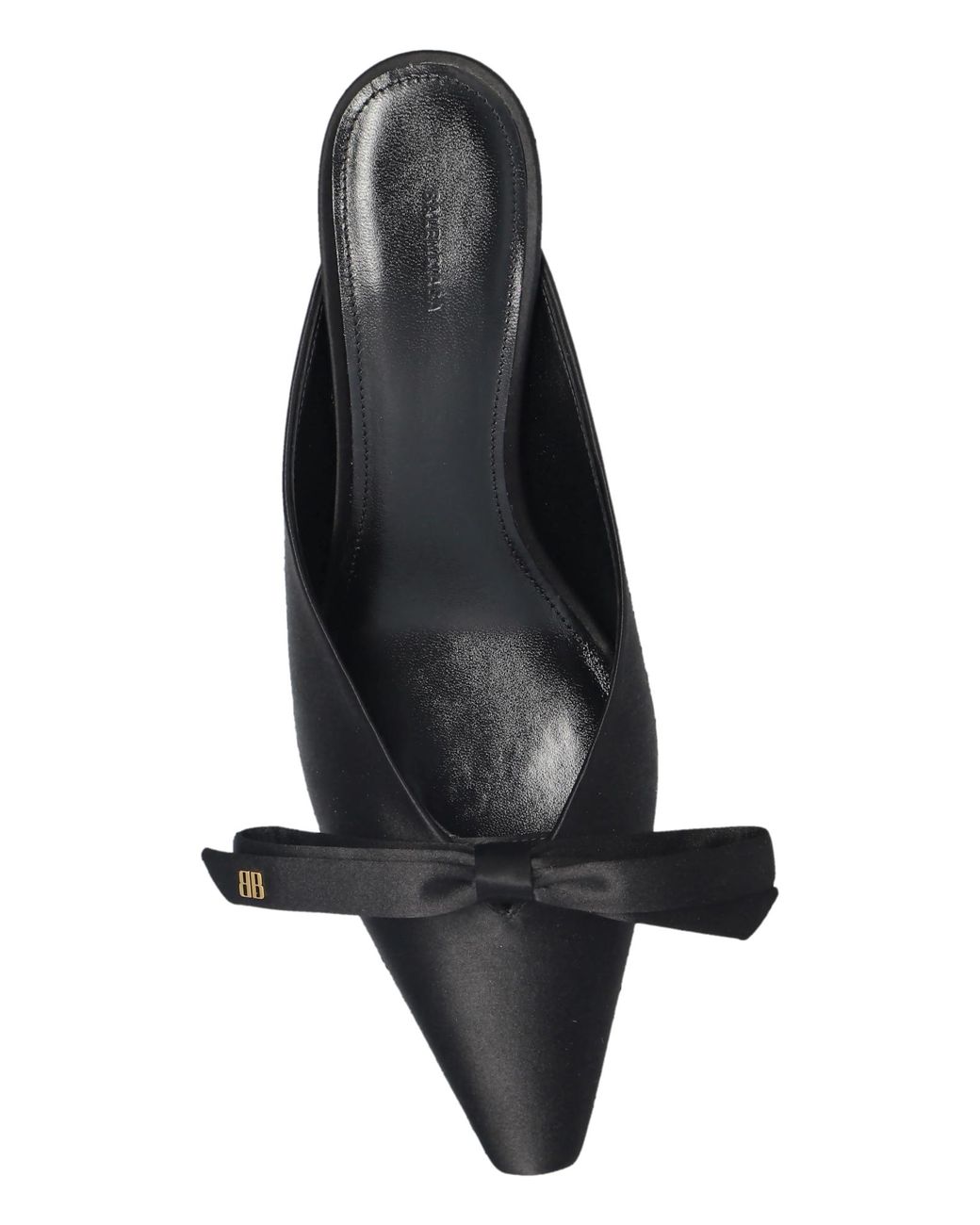 Balenciaga Black Satin Heeled Mules