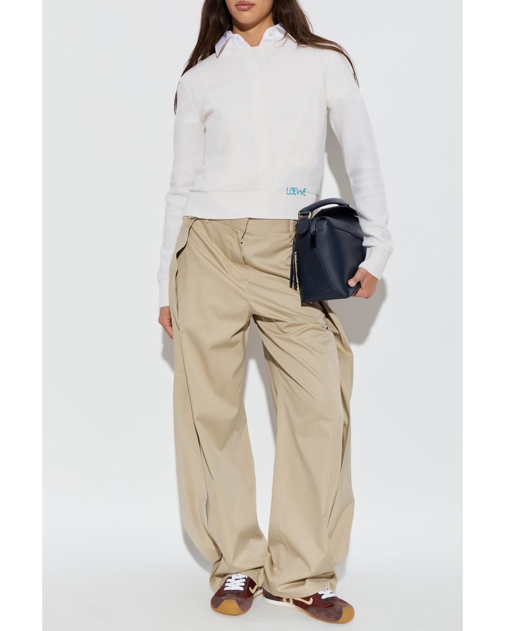 Loewe White Wool Sweater
