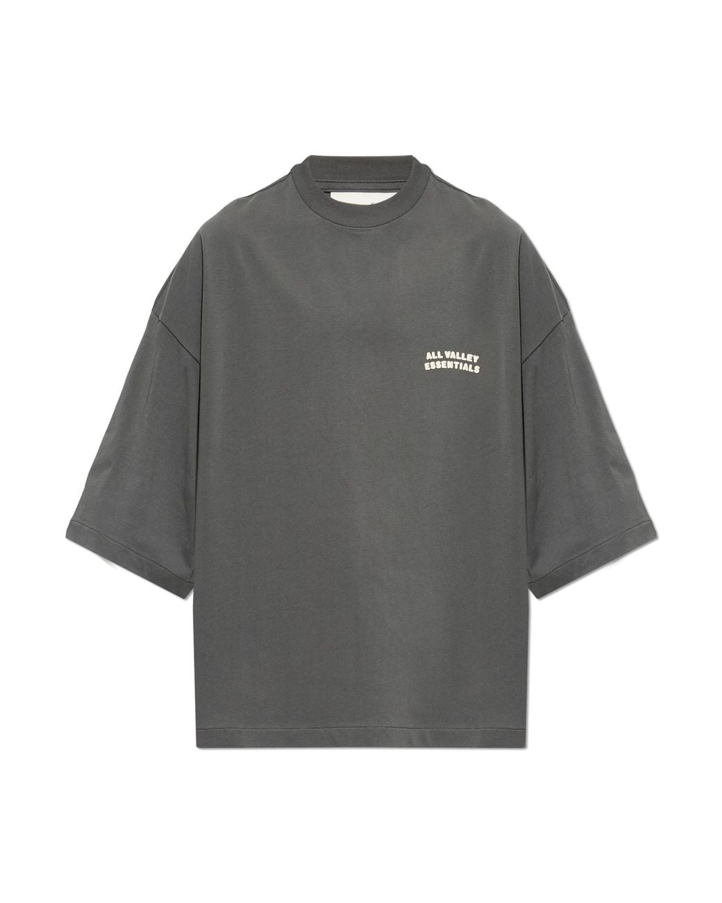 Fear Of God Gray Cotton T-Shirt With Print for men