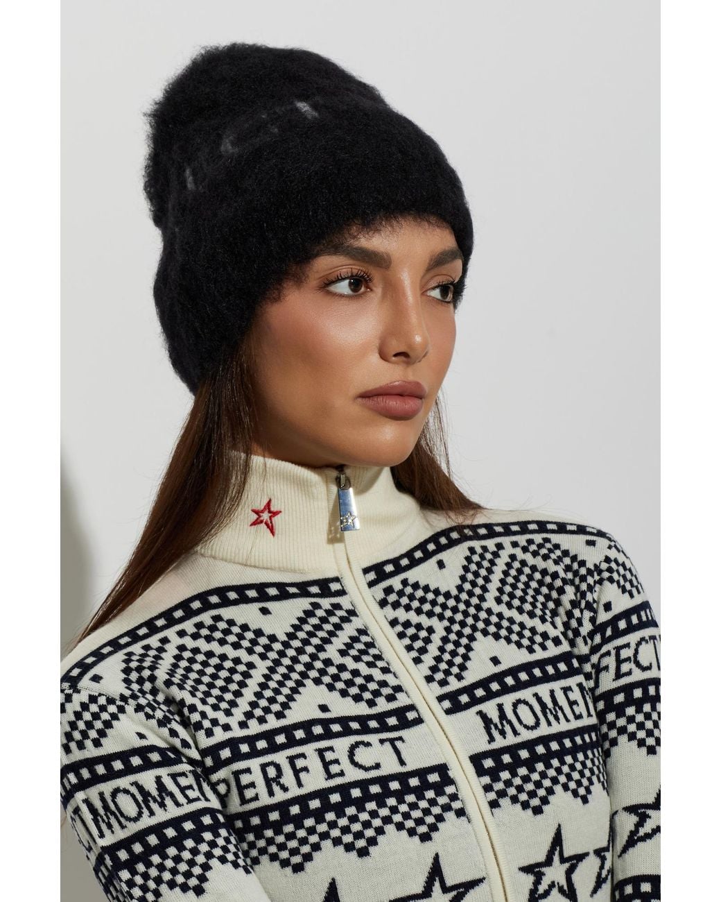 Perfect Moment Black Wool Beanie With Logo