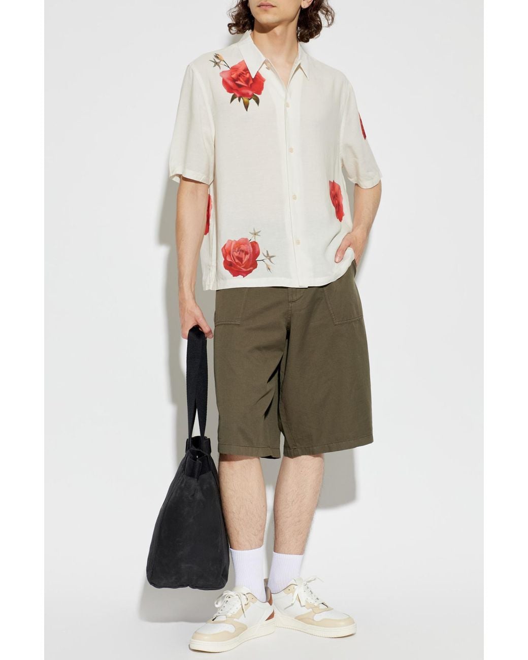 AllSaints Red Shirt 'Fleur' for men