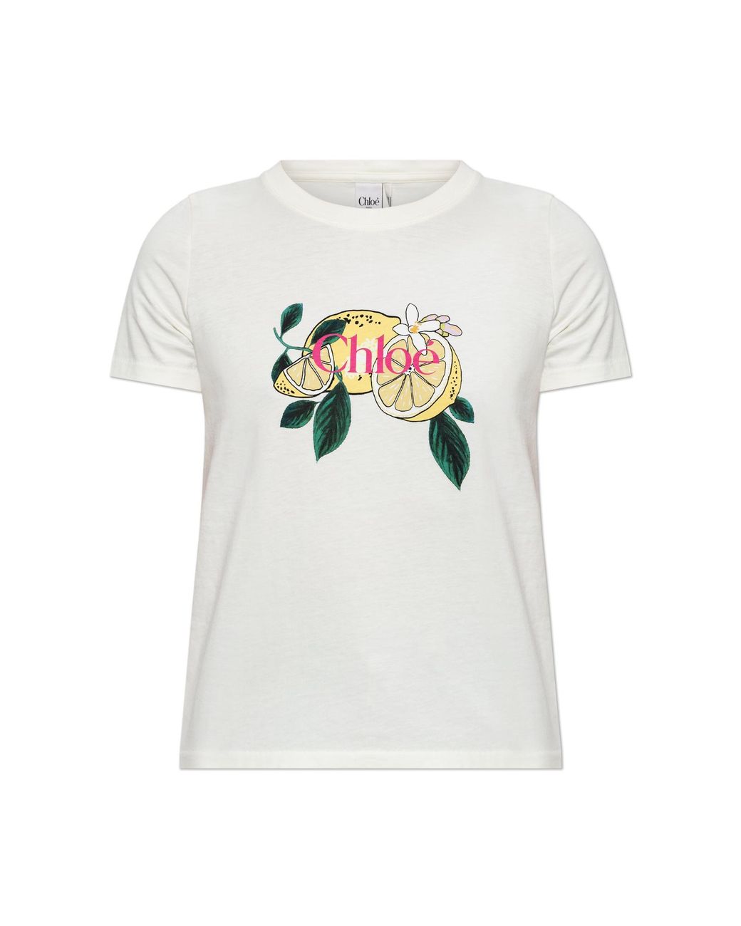Chloé White T-Shirt With A Colorful Print