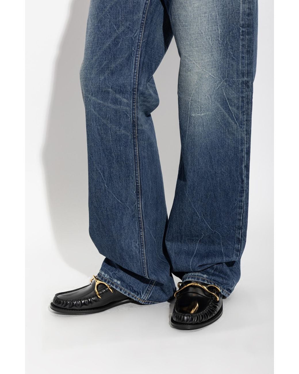 McQueen Blue 'Wishbone' Loafers for men