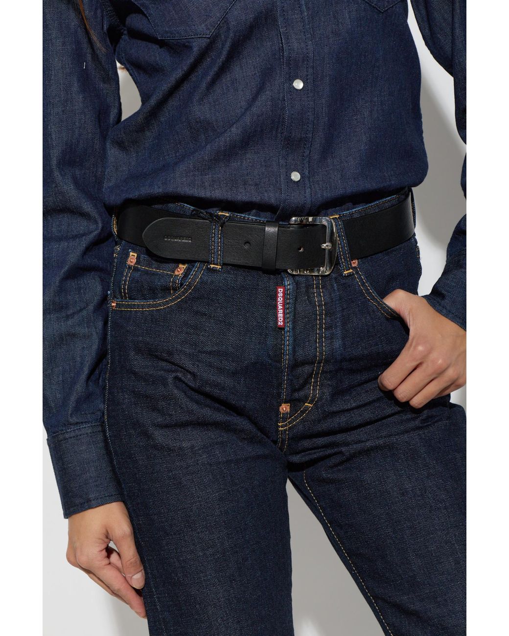 DSquared² Black Leather Belt