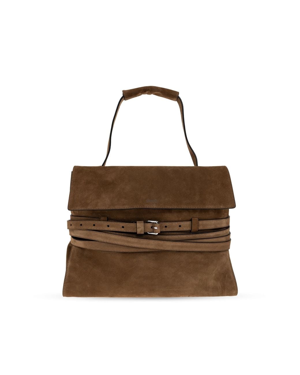 Moschino Brown Suede Handbag