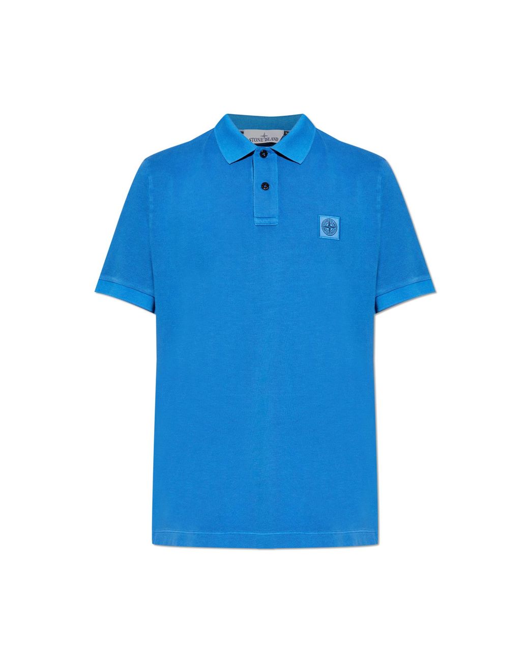 Stone Island Blue Polo With Logo Patch for men