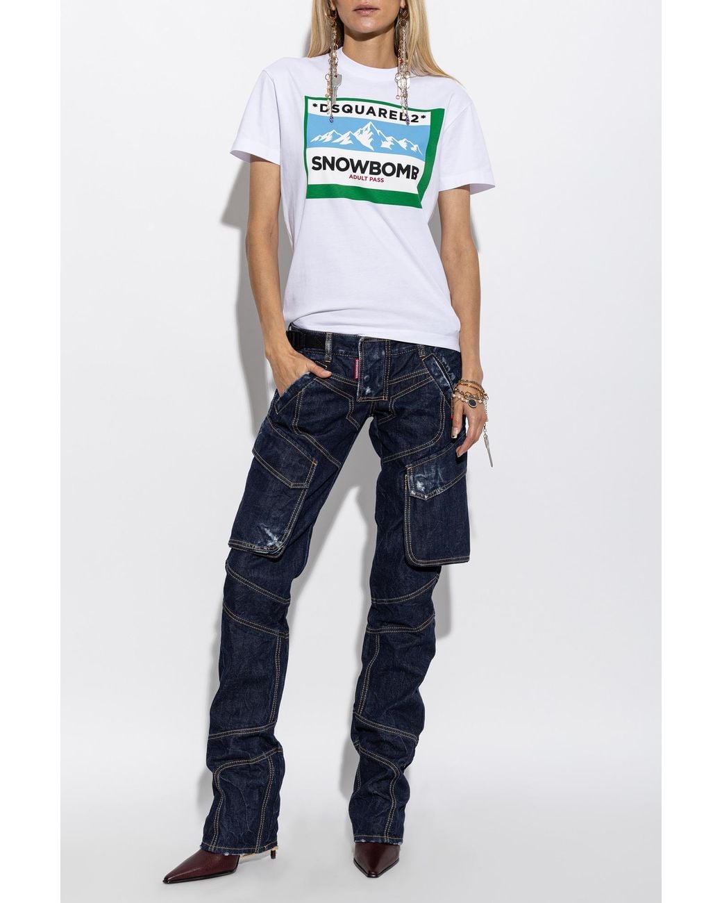 DSquared² Blue T-Shirt With A Colorful Print