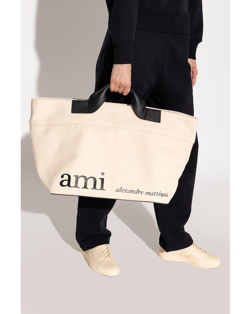 Ami Paris Shopper Bag in Natural | Lyst