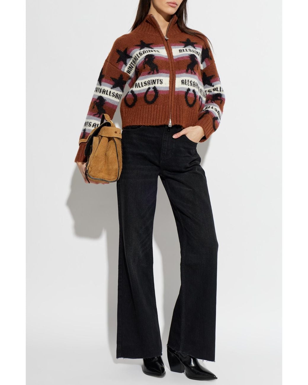 AllSaints Red Cardigan 'Epona'