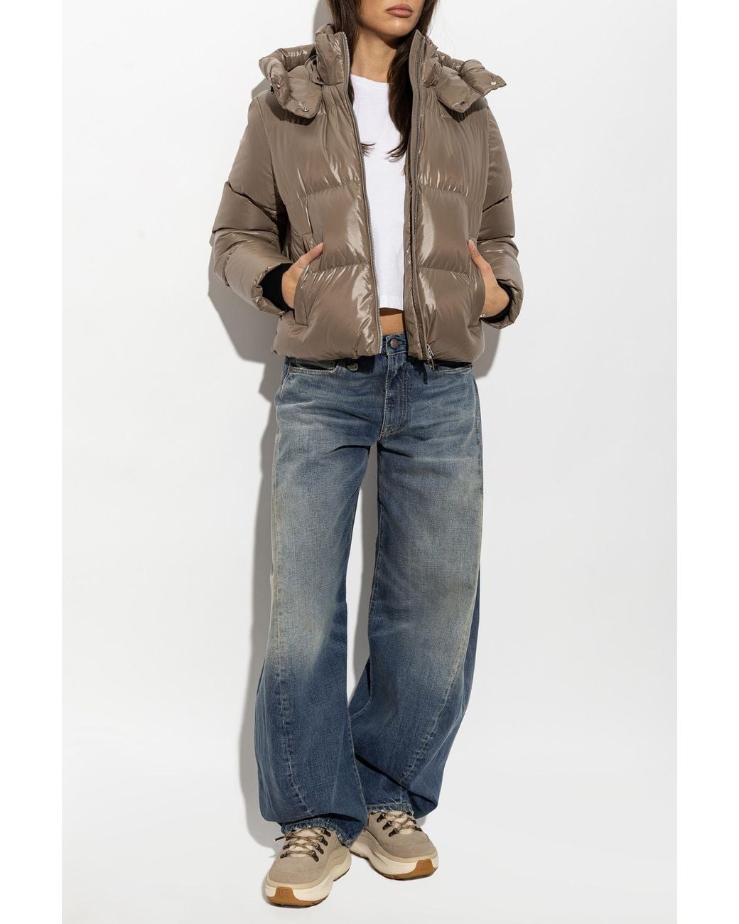 Moose Knuckles Natural Detachable-Hooded Down Jacket