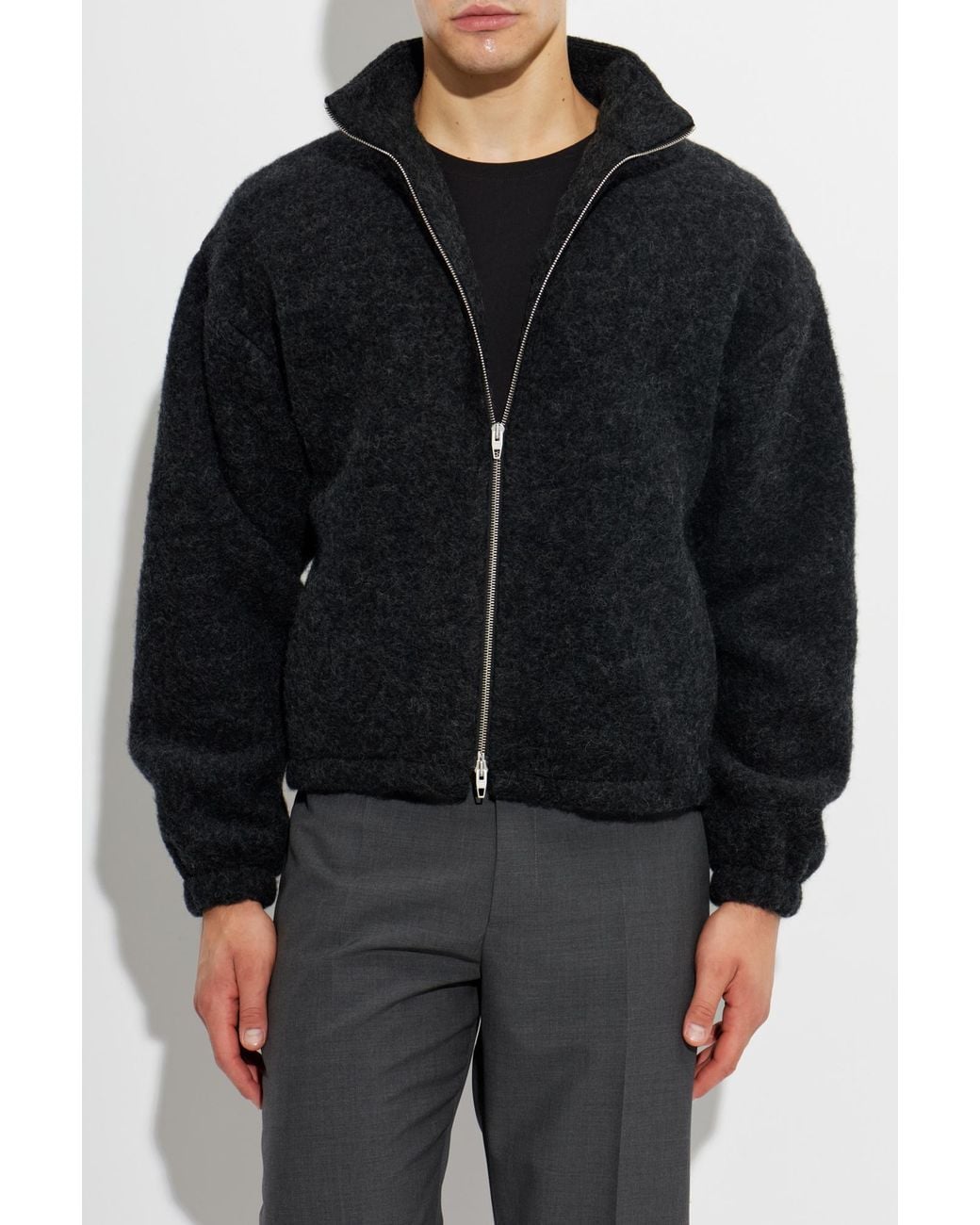 Jil Sander Black Wool Jacket With Stand-Up Collar for men