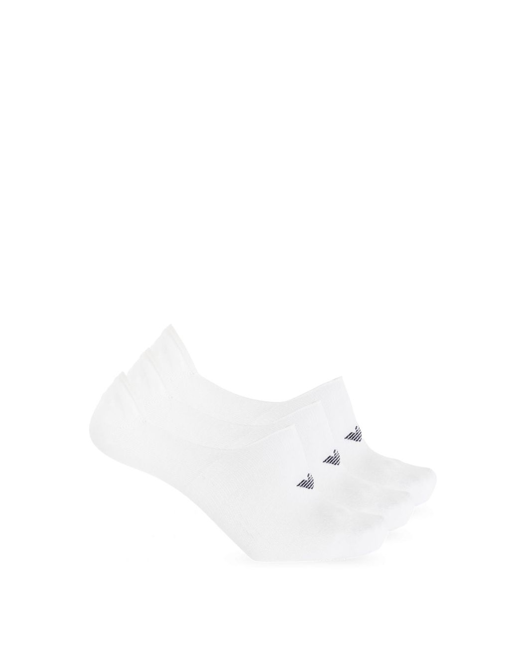 Emporio Armani White Three-Pack Of Socks With Logo for men