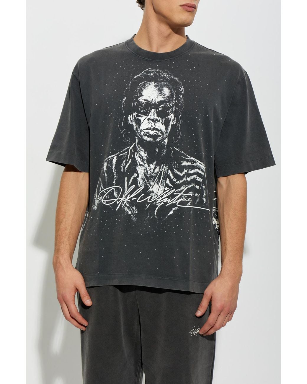 Off-White c/o Virgil Abloh Black 'Mr. Davis' T-Shirt for men