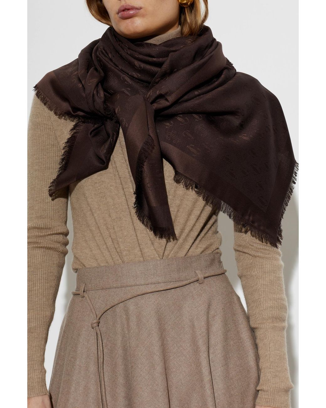 Jimmy Choo Black Monogram Scarf