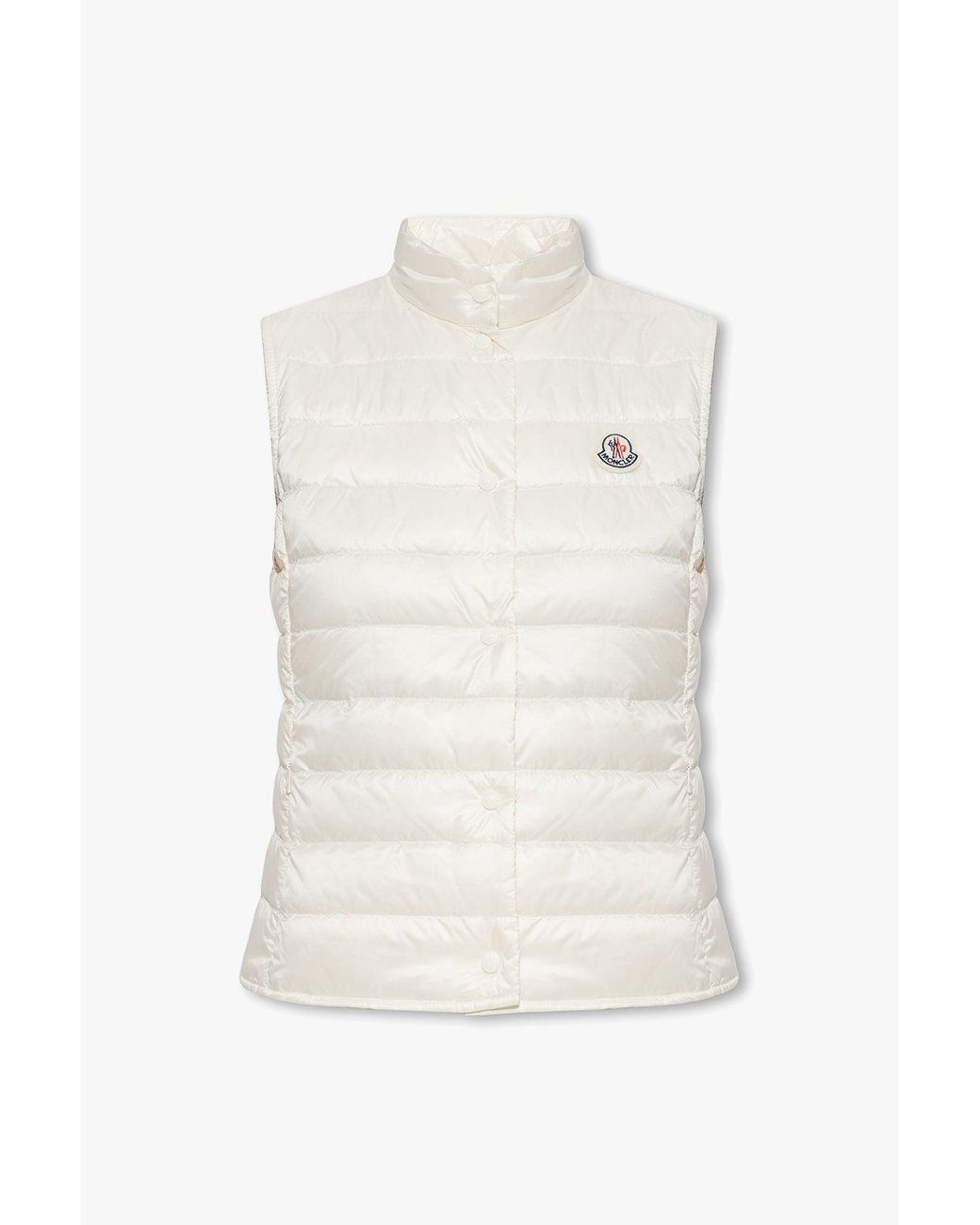 Moncler 'liane' Vest With Logo in White | Lyst